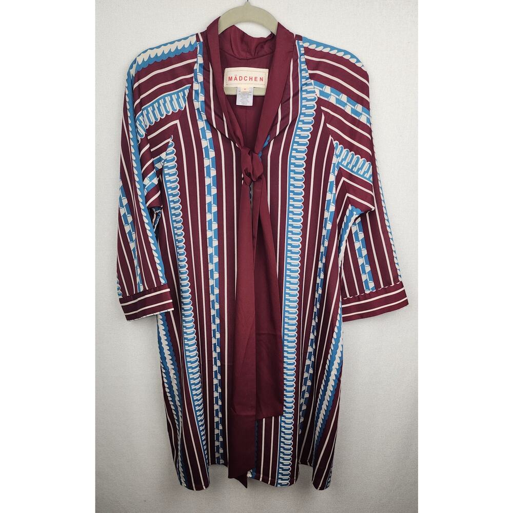 Anthropologie Dress Womens 8 Madchen Mod Shift Shirt Scarf Neck Tie corpcore